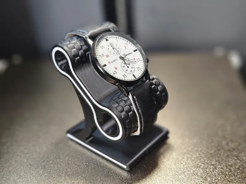 Elegant Watch Stand with Decorative Inlays