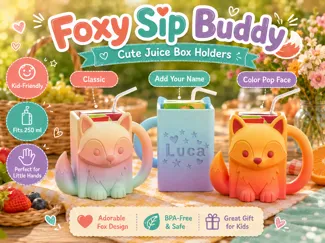 Fox Juice Holder for Kids