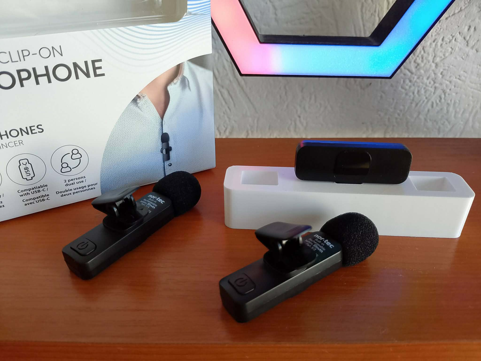 Wireless Clip-On Microphone Set and USB-C Receiver
