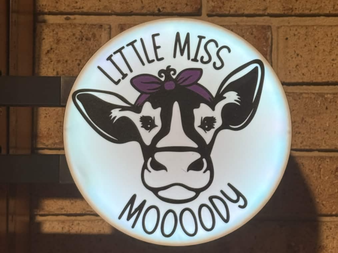 Little Miss Moooody - 2 Sided lightbox sign