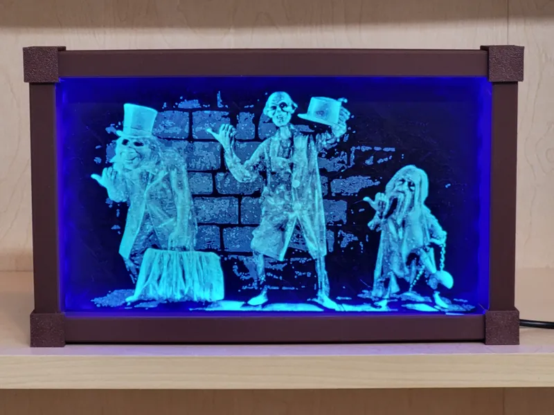 Black light frame for glow-in-the-dark prints