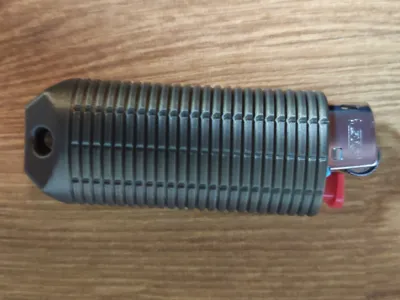 Textured mini Bic keychain holder military look