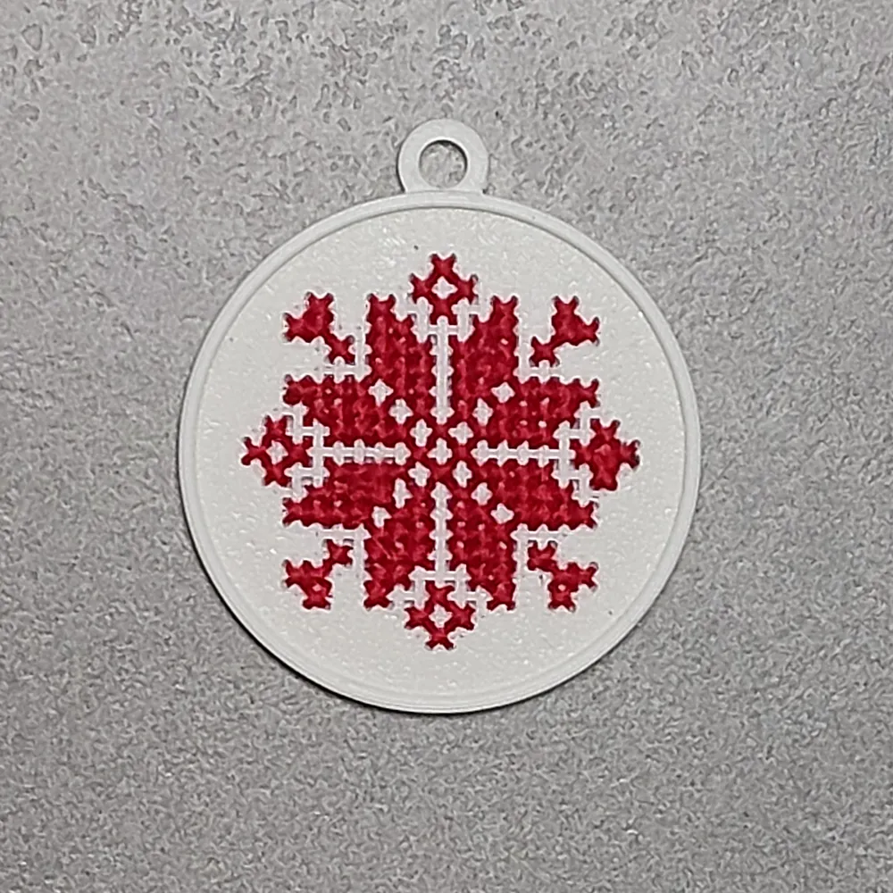 Snowflake 03 - Cross Stitch Ornament + PDF - Free 3D Print Model ...