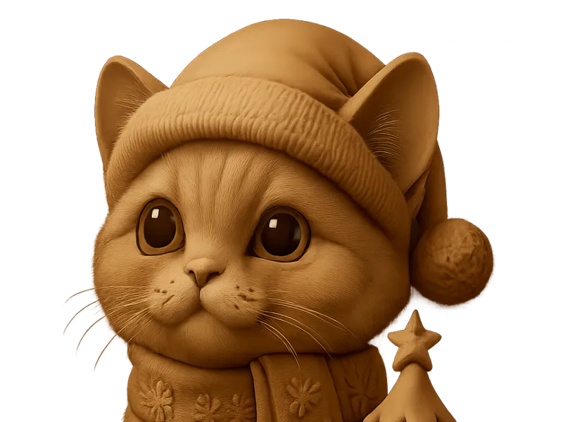 Cute christmas british whiskat cat