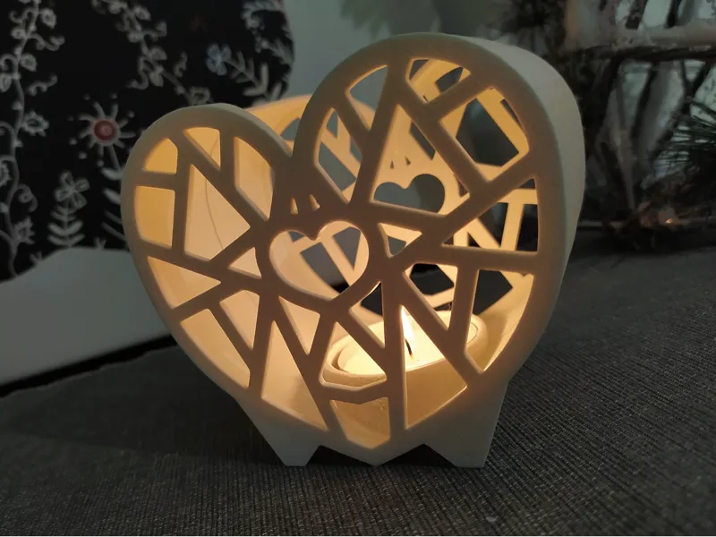 Valentine's Day Heart Tealight Candle Holder V2