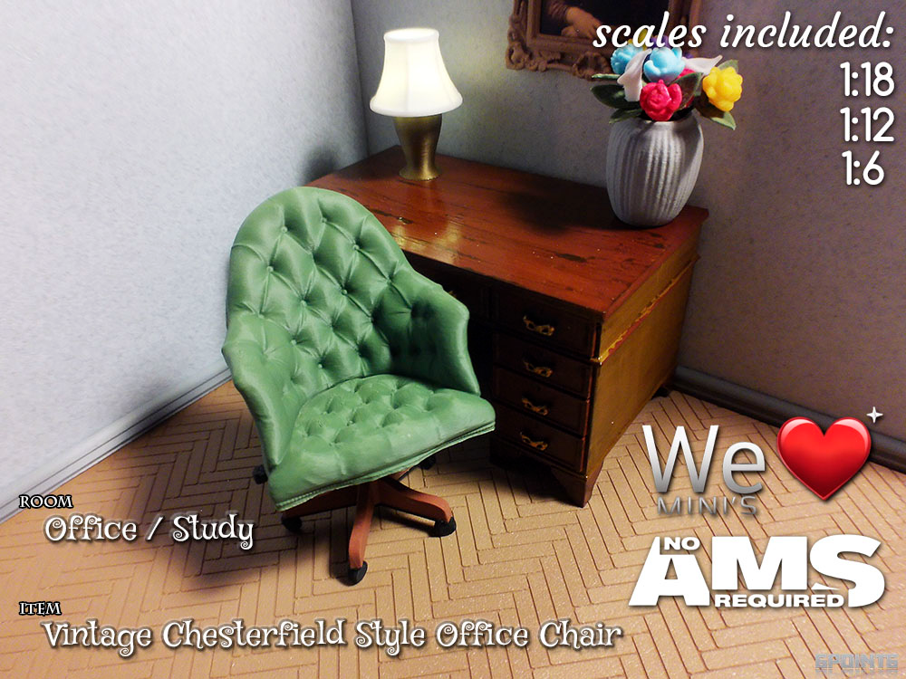 WLM - Vintage Chesterfield Style Office Chair