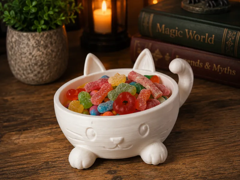 Cute Cat Candy Bowl -Adorable Snack Bowl