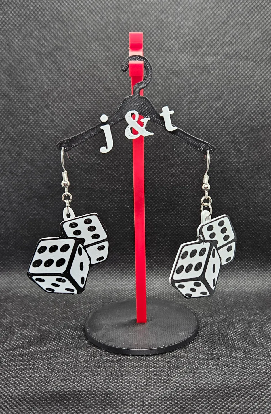 Dice earrings view 2