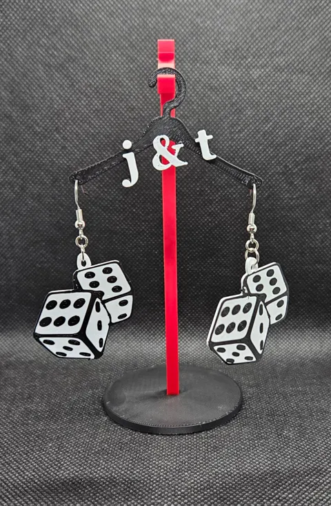 Dice earrings view 2