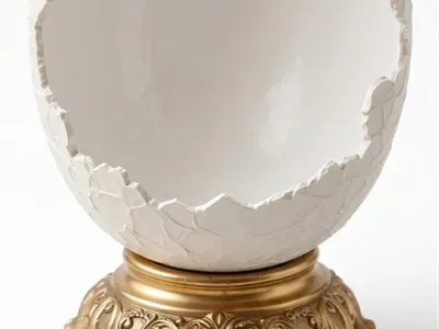Eg with gold stand