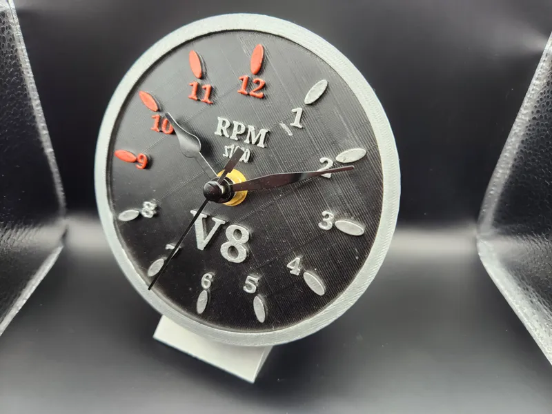 Retro V8 Tachometer Style Clock