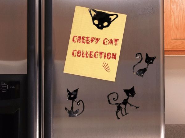 creepy cat magnets