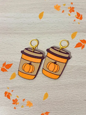Pendientes: Pumpkin Spice Latte Earrings / Pendientes calabaza — vista de referencia 2