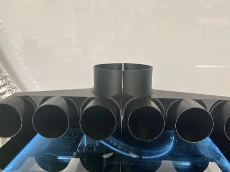 exaust duct 6inch to 6x 80mmm (3 inch)