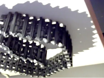 Tank tread and sprocket (filament pins)
