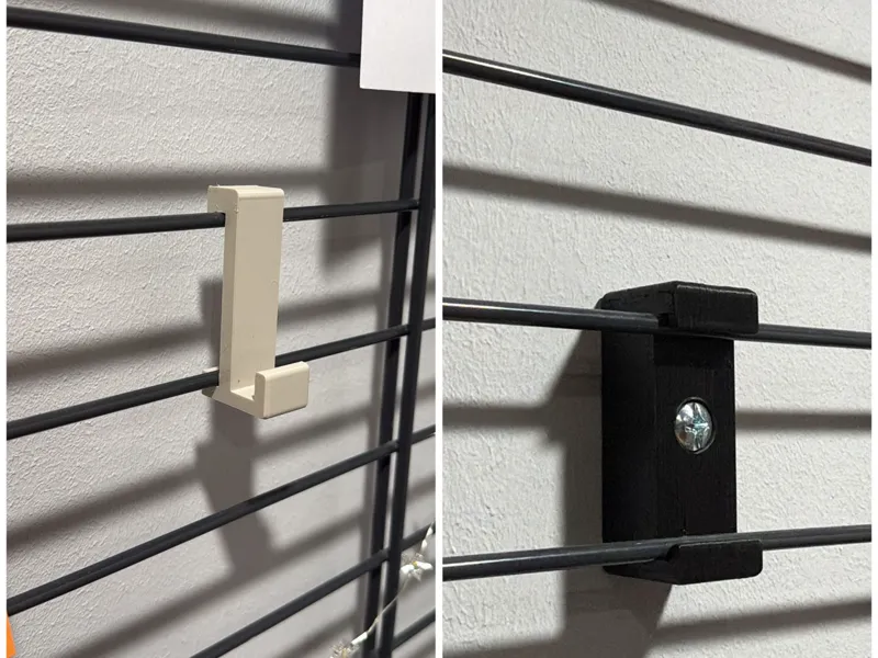 Doppelstabmatten Wandhalter und Hacken
