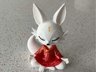 Meditating Fox Figurine