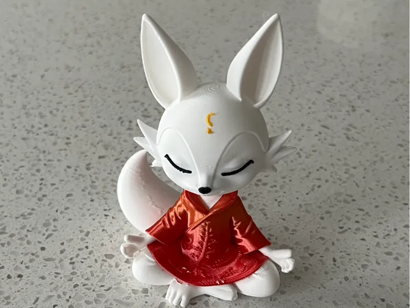 Meditating Fox Figurine
