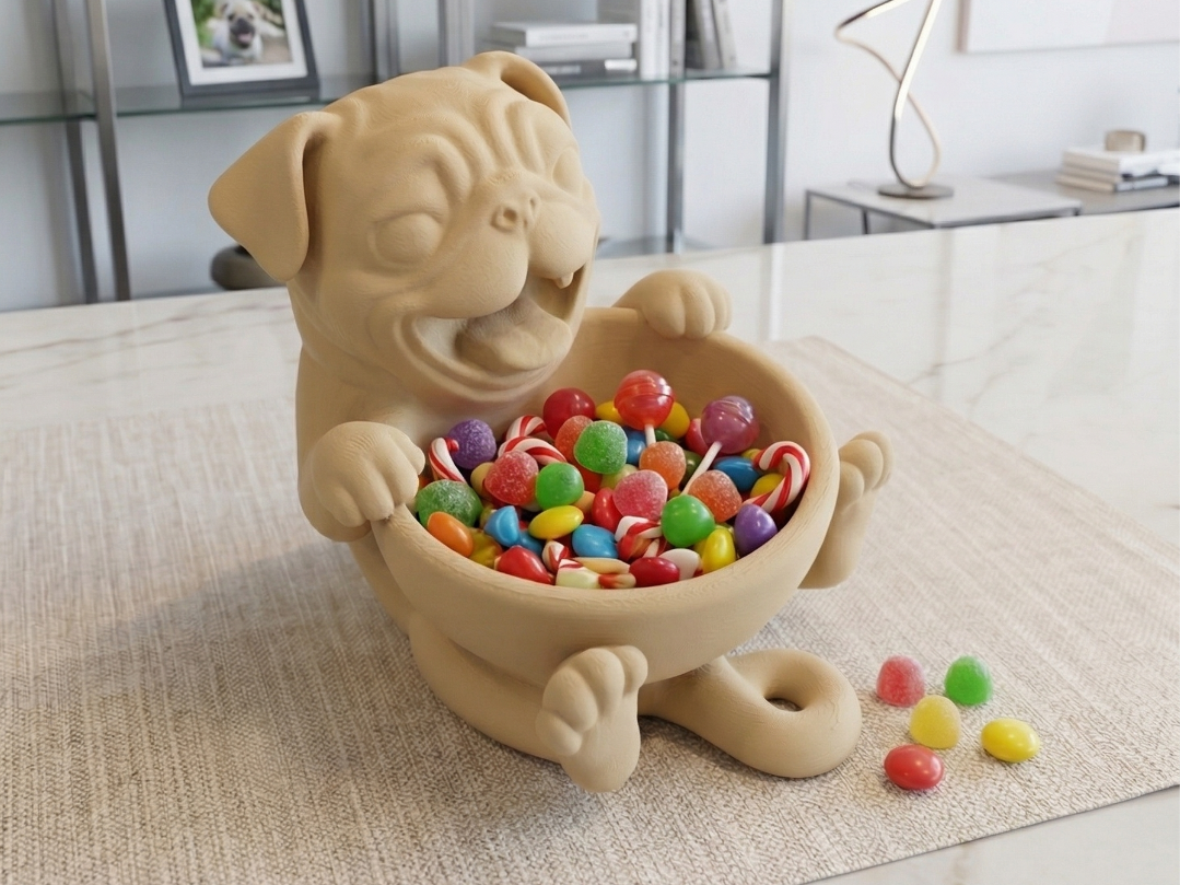 Pug Candy Bowl – Cheerful Tabletop Organizer