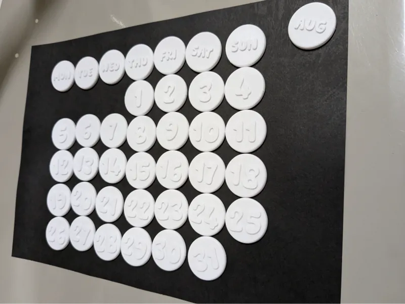 Magnetic Calendar Tiles