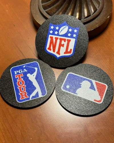 Sporting League Logo Coaster MLB, NFL, PGA
