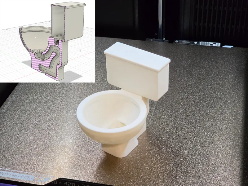 Dollhouse toilet with working plumbing