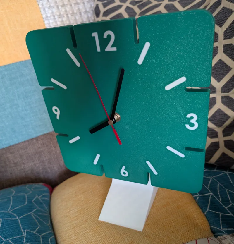 Modern Square Minimalist Clock with Stand