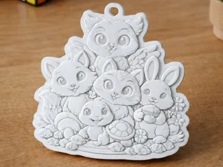 Cute Forest Animals 3D Printable Keychain
