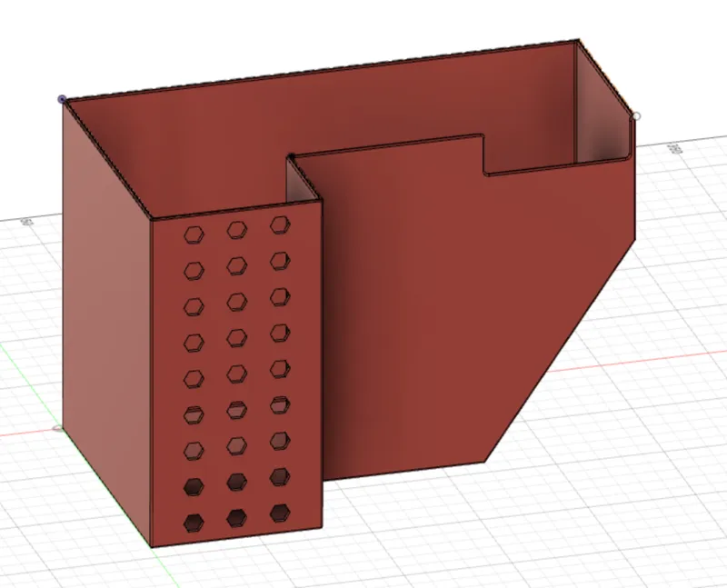 Bambu Lab P1P Purge Box with 90 degrees inside corner