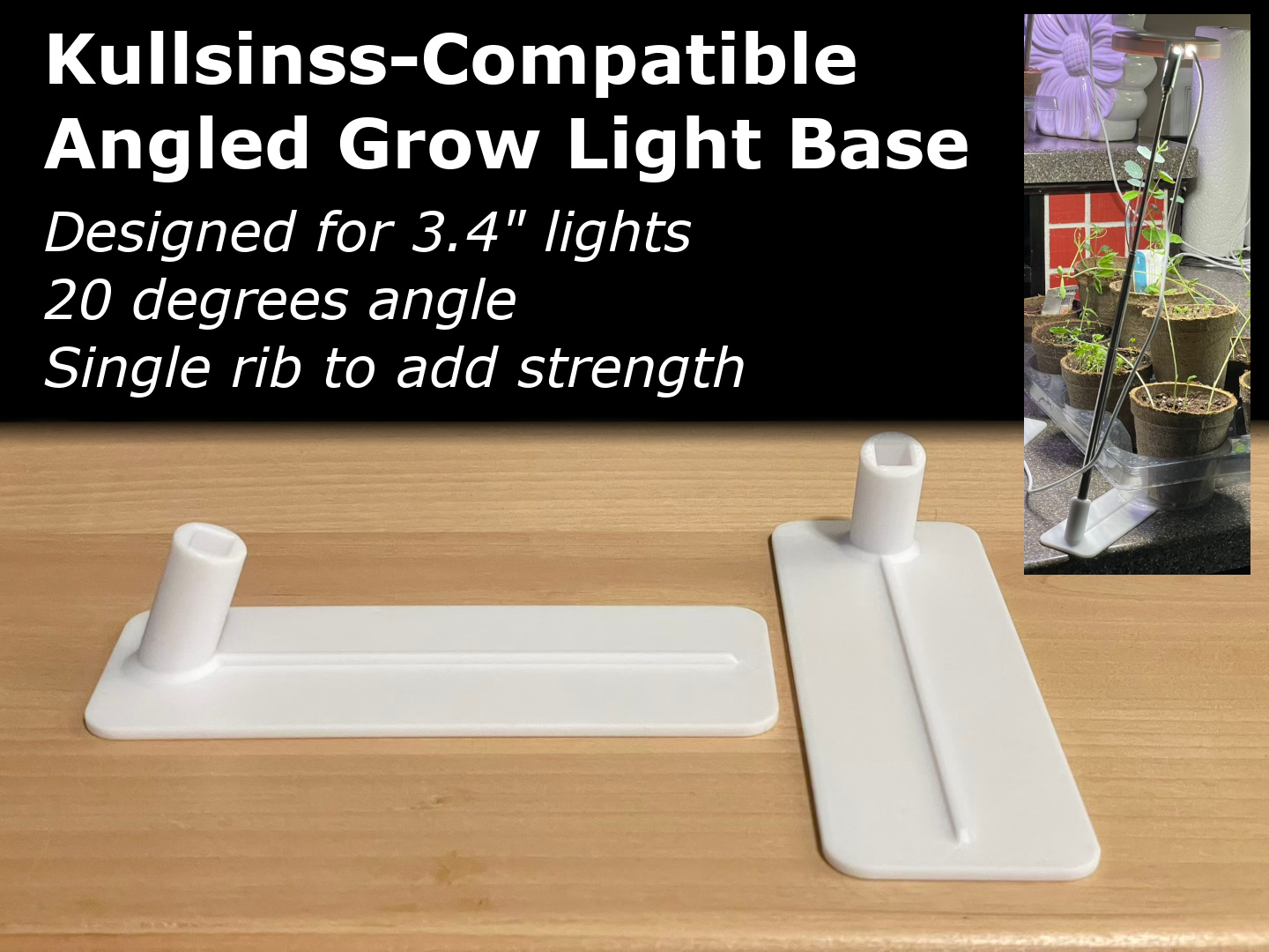 Angled Grow Light Base (Kullsinss compatible)