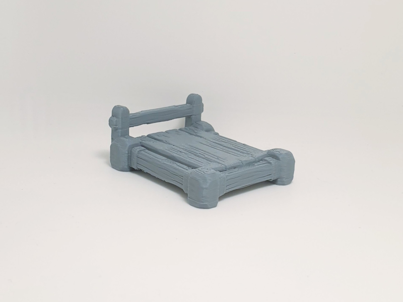Slatframe Wooden Bed 3D model