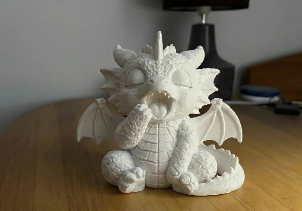 Yawning Baby Dragon Figurine – Cute Chibi Dragon - Free 3D Print Model ...