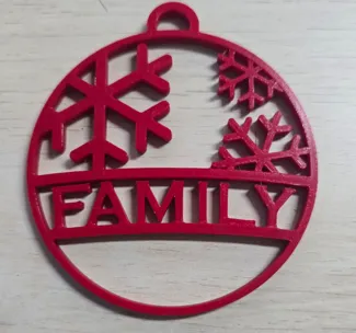 Decorazione natalizia "Family" con fiocchi di neve
