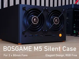 BOSGAME M5 Silent PC Case 80mm Fans
