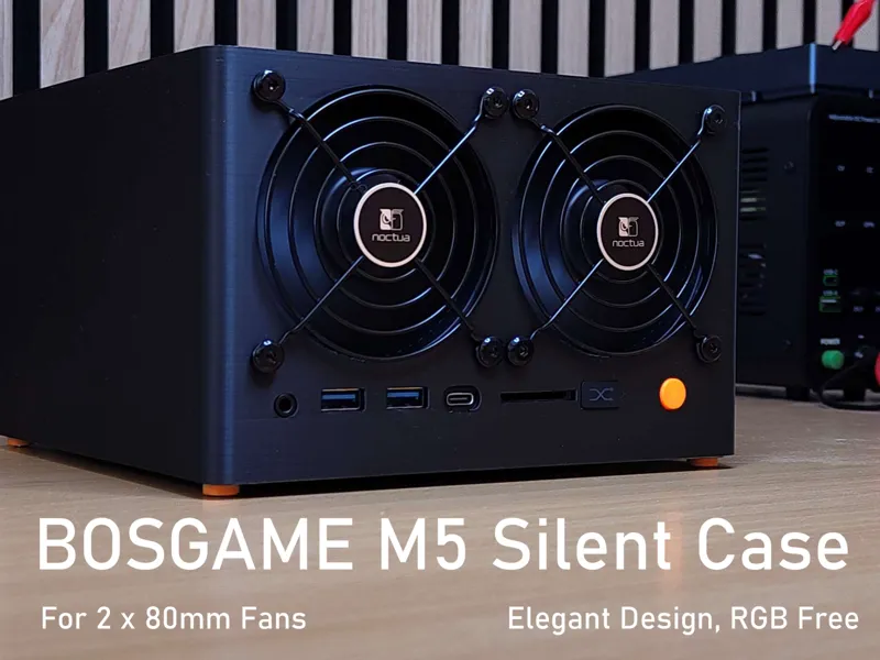 BOSGAME M5 Silent PC Case 80mm Fans