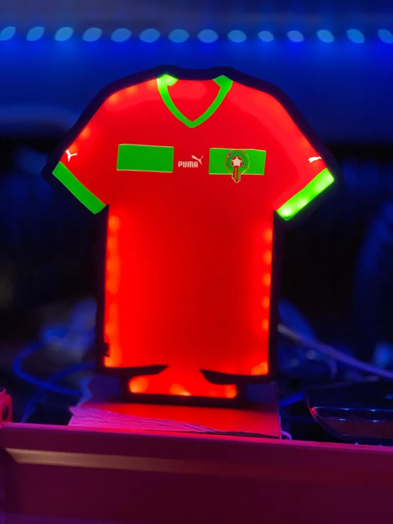 Morocco Football Jersey Light box