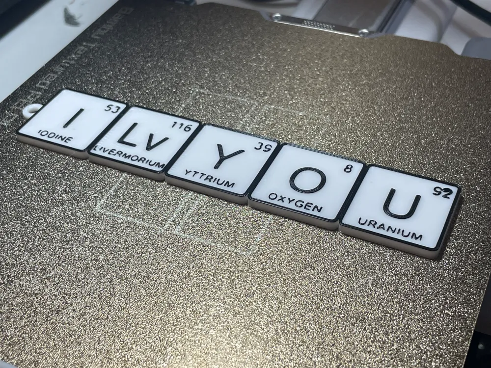 I love you periodic table puzzle keychain by DIY Wizard - MakerWorld