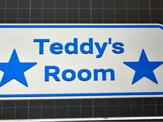bed room door plaque with the name teddy on it 
