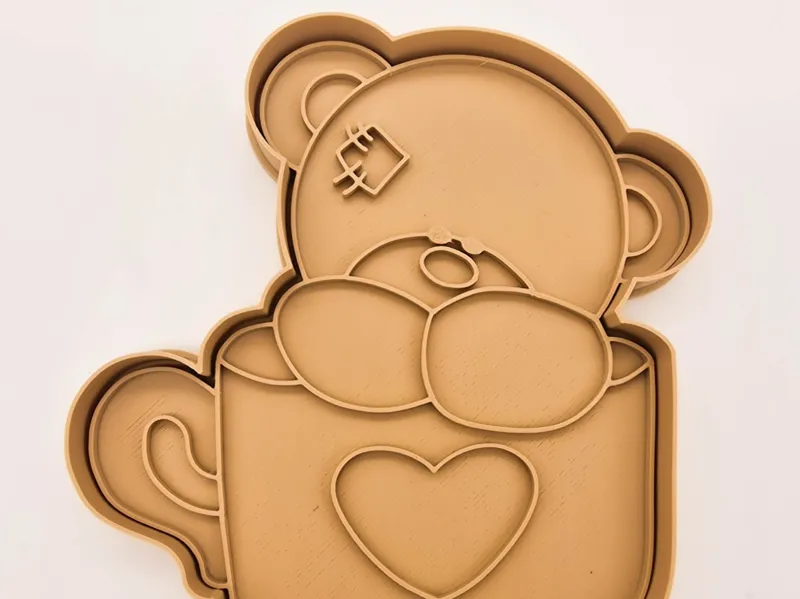 Cake cookie cutter - Teddy Bear in a cup