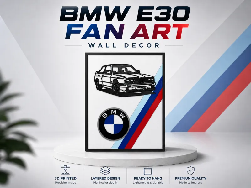 BMW E30 Fan Art Wandbild