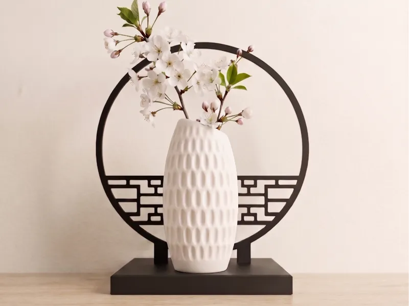 Asian Moon Window Vase – Zen Desktop Decor