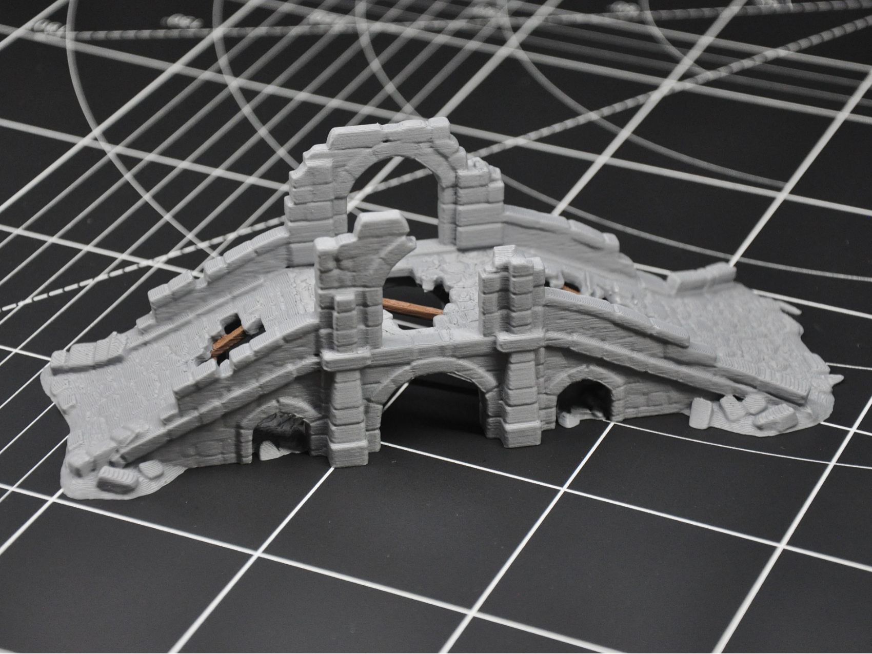 Medieval stone bridge after the siege
