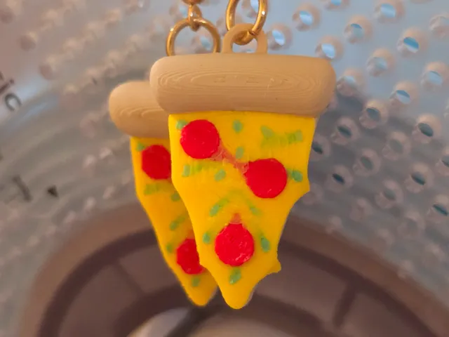 3D pizza earrings