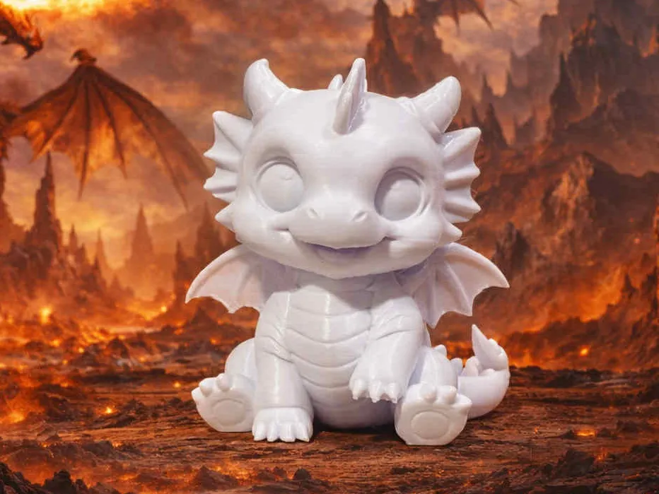 Little Cute Dragon - Figurine - Free 3D Print Model - MakerWorld