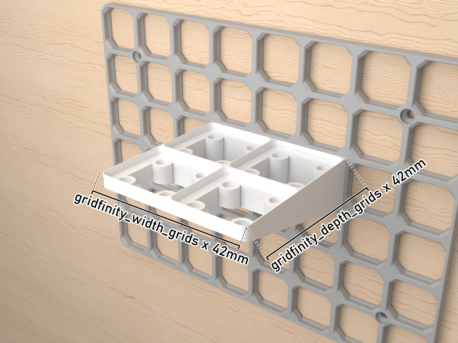openConnect - Gridfinity Shelf Generator