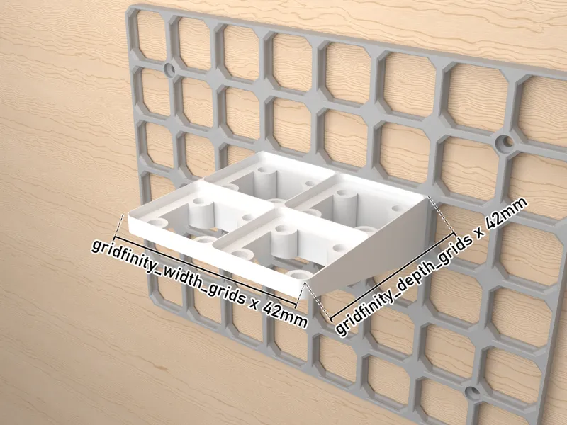 openConnect - Gridfinity Shelf Generator