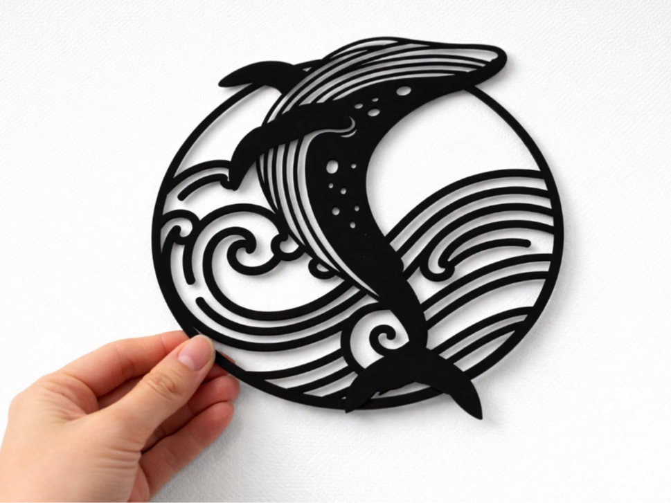 Whale Ocean Wall Art – Decorative Cut Design