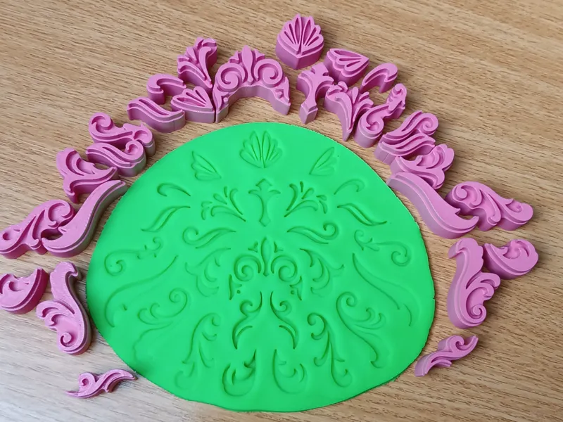 Baroque ornament stamps for clay or pottery