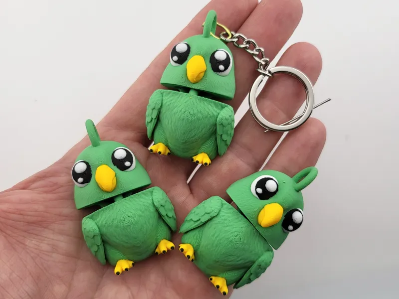 Cute parot Flexi Keychain Toy