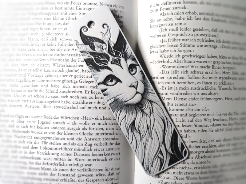 HueForge - Bookmark Fantasy Cat 3Colors